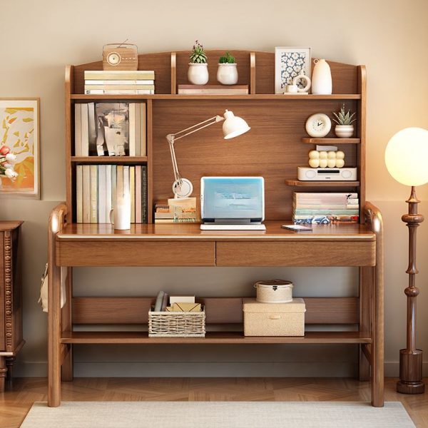 "Adjustable Chalk/Magenta/Light Blue Children Computer Desk with Storage, Shelf, Hutch, and Wood Glide Cable Management"
