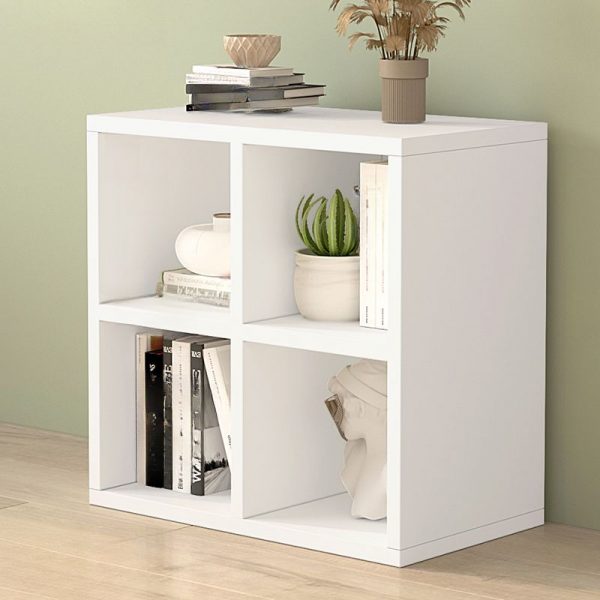 "Modern Standard Children's Bookshelf with 3 or 4 Horizontal Wood Shelves and Closed Back, Free Standing"