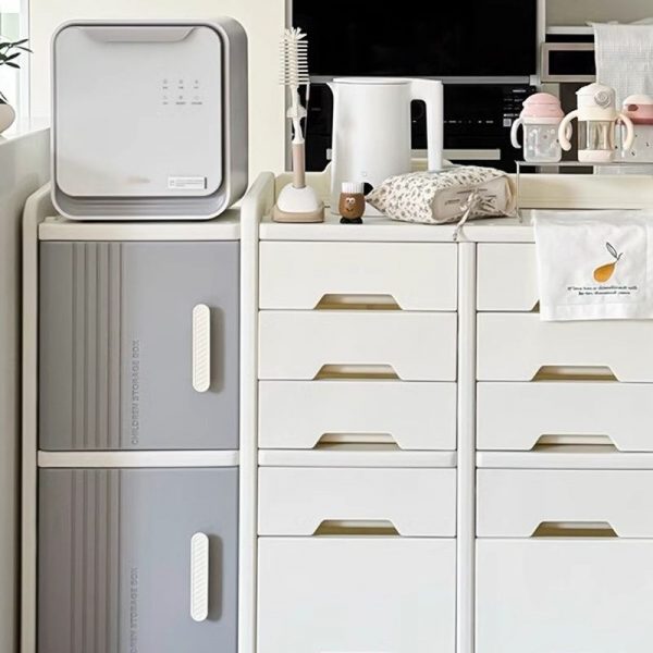 "Chalk Standard Children's Bookshelf with 2/3 Shelves, Vertical Orientation, Plastic Shelf, 2/4/3 Doors, Double-sided"