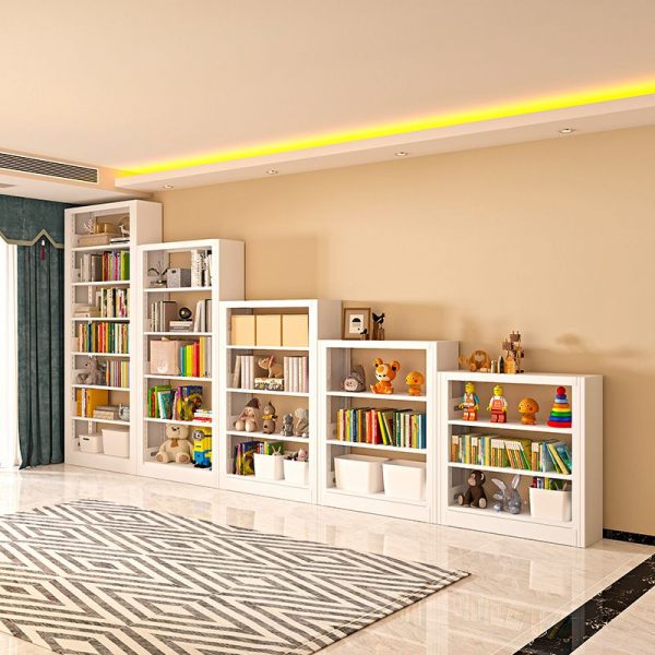 "Chalk Standard Children's Bookshelf, Fire-safe, 6/4/7 Shelves, Vertical, Open Back, Steel Shelves, Double-sided"