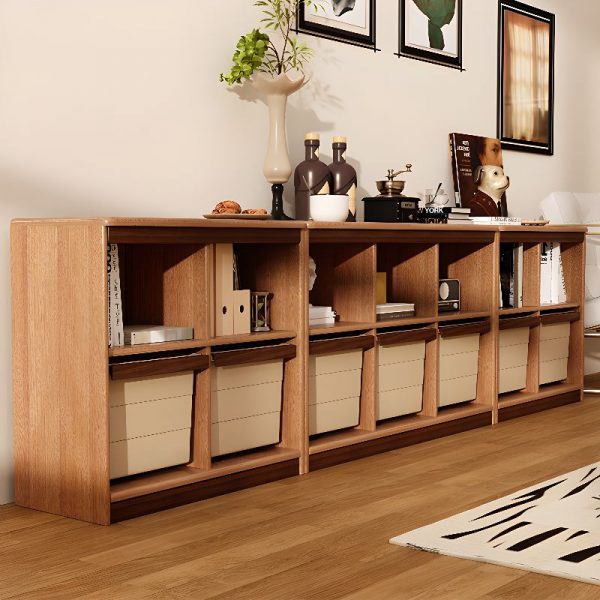 "Auburn Simplistic Standard Children's Bookshelf with 3 Timber Shelves, Horizontal Orientation, and Closed Back Standalone"